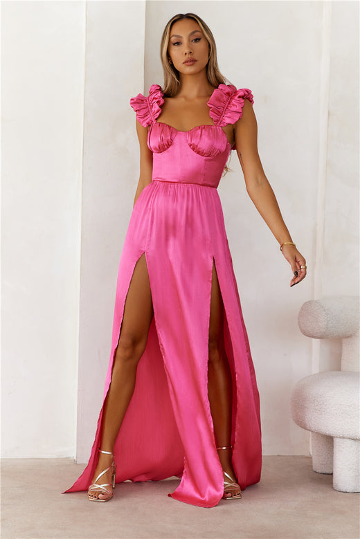 Kids Flamingo Pink Gown Online | Kids Designer Wear Online – www.liandli.in
